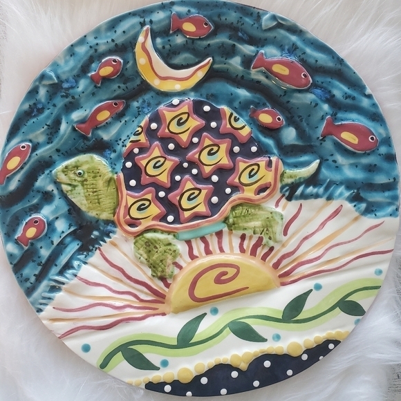 Dana Simson" MY LIFE AS A CIRCUS" Ceramic Dish 11 Tray Platter Chesapeake East. - Picture 1 of 11